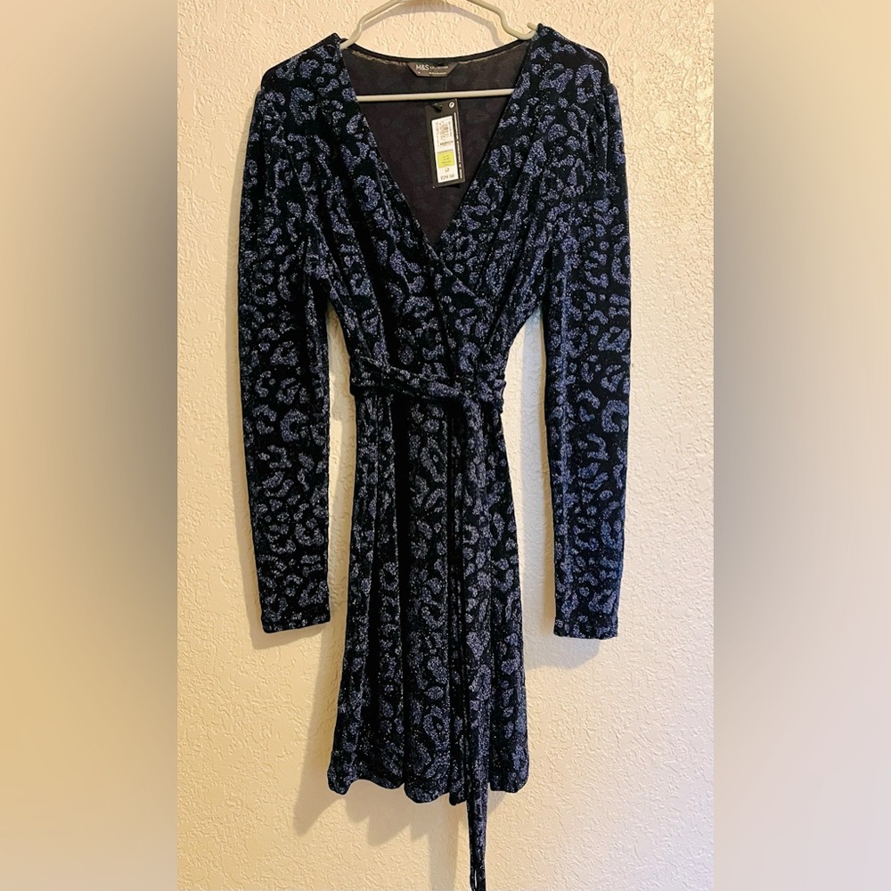 Marks and Spencer Velvet blue dress